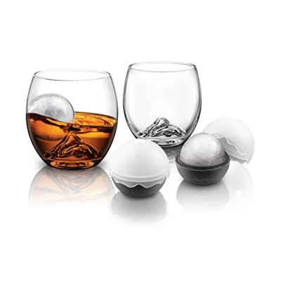 Image of Final Touch On The Rocks Glass with Ice Ball, Set of 2 (GS304)