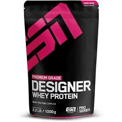 Image of ESN Designer Whey Protein Powder, Cookies and Cream, 1000 g, 2.2 lbs, 33 Servings Muscle Building Recovery Powder Made in Germany, Laboratory Tested