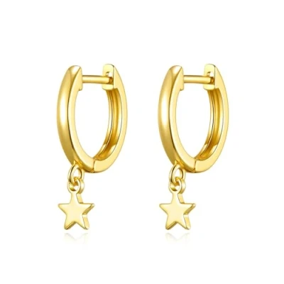 Image of Philip Jones Gold Plated Star Charm Hoop Earrings
