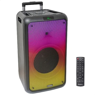 Image of Ibiza STREET WAVE MAX 600W/12&quot; Portable Speaker System on Battery with Bluetooth, USB and microSD LED Effects TWS Wireless Connection Black