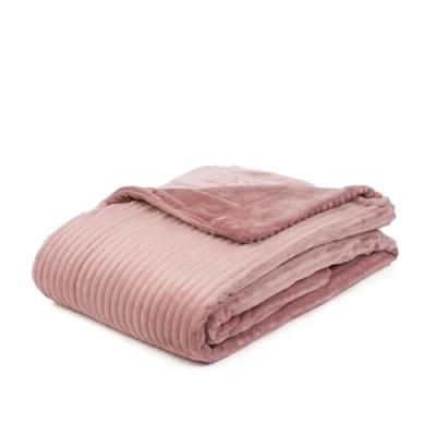 Image of Gözze Soft, Cuddly Throw/Blanket, Corduroy Look, 1620g/Stück, 150 x 200 cm Dusty Pink
