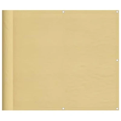 Image of vidaXL Balcony Privacy Screen Sand Colored, Water/UV Resistant 100% Polyester Oxford with PU Coating for Outdoors, 90x600 cm