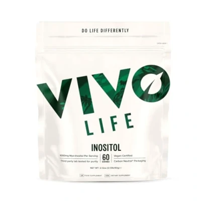 Image of Vivo life Inositol Powder Support for Body&#039;s Natural Rhythm and Overall Wellness 60 Servings, Vegan
