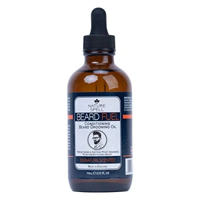 Image of Nature Spell Beard Grooming Oil, Extra Large Bottle 110ml, Signature Scented, Conditioning Made In UK