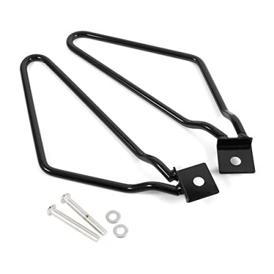 Image of Motorcycle Saddlebags Bracket, 2x Mount Brackets Support Black Compatible with XL883/1200 HD1450/1584 (black)