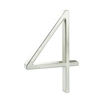 Image of HASWARE Floating House Number Sign: 5 inch Modern Door Signage Striking for Street Home Address Numerals (4, Silver)
