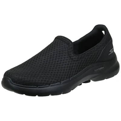 Image of Skechers Men&#039;s Go Walk 6 Motley Sneaker, Black, 7.5 UK