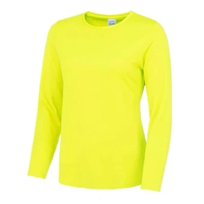 Image of AWDis Womens Long Sleeve Cool T Electric Yellow