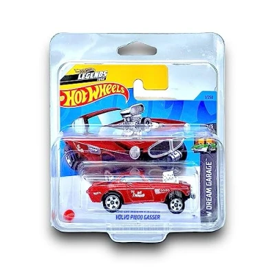 Image of Hot Wheels Volvo P1800 Gasser (Red) 1/5 HW Dream Garage 2023 1/250 (Short Card) COMES IN A KLAS CAR KEEPER PROTECTIVE COLLECTORS CASE HKJ94