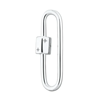 Image of Lily Charmed 925 Sterling Silver Long Link Carabiner Charm Lock