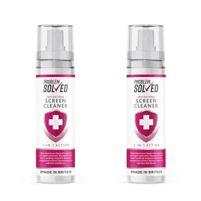 Image of Problem Solved Screen Cleaner Anti Bacterial Spray for Monitors TVs Tablets Laptops Smartphones, 100ml (Pack of 2)