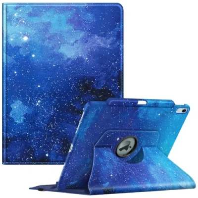 Image of Fintie Case for iPad Air 13 Inch 2024 (Models: A2898/A2899/A2900) with Pencil Holder Protective Cover 360 Degree Rotating Stand and Auto Sleep/Wake Function, Starry Sky