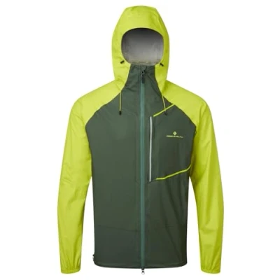 Image of RONHILL Running, Men&#039;s Tech Fortify Jacket, Dark Sage/Acid, S