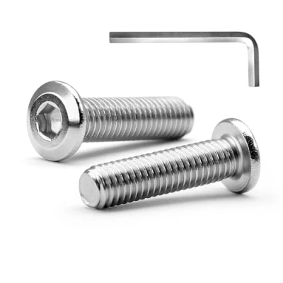 Image of MINHER M6 x 30mm 20Pcs Flat Head Hex Socket Cap Screws Bolts, Furniture 304 Stainless Steel 18 8, Full Thread (with Spanner)