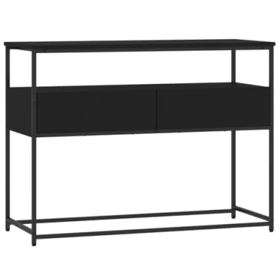 Image of vidaXL Console Table Stylish Hallway/Sofa with Metal Frame &amp; Adjustable Feet, Black Engineered Wood