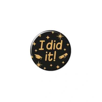 Image of PD Party 60147134 Badge, Gold/Black, 5.5cm