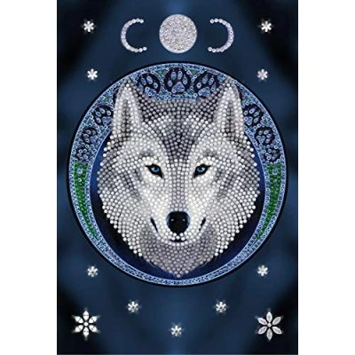 Image of Craft Buddy Crystal Art Lunar Wolf, Notebook Anne Stokes, Multicoloured, 26x18