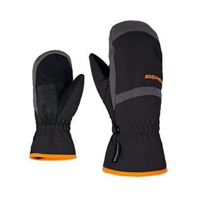 Image of Ziener Lejanos AS Children&#039;s Ski Gloves/Winter Sports, Waterproof, Breathable, Black/Graphite, 3.5 (XS)