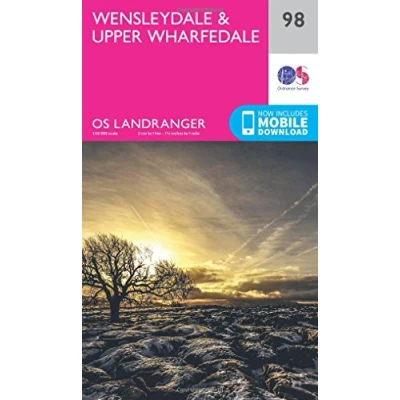 Image of Landranger 98 Wensleydale &amp; Upper Wharfedale Map With Digital Version