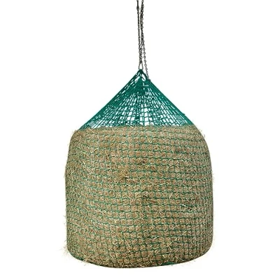 Image of Kerbl Hay Net for Round Bale Hanging (Mesh Size 4.5 x cm, Diameter 150 cm/Height 180 Green, Close Mesh Feed Net, Horses, Extension of Feeding Times) 321606