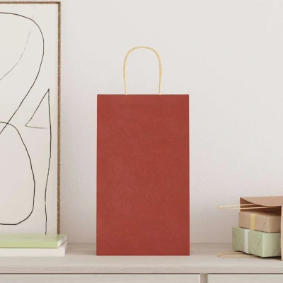 Image of vidaXL Paper Bags 50 pcs with Handles Red 21x11x36 cm