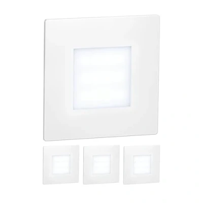 Image of ledscom.de 4 LED Staircase Light/recessed Wall Light FEX for Indoors and Outdoors, Angular, 85 x 85mm, Cool White