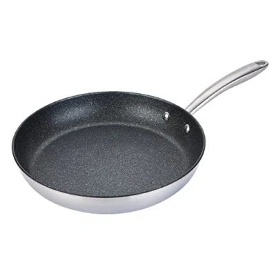 Image of Prestige Scratch Guard Non Stick Frying Pan 29cm Stainless Steel Induction Pan, Resistant, Suitable for All Hobs, Oven &amp; Dishwasher Safe Durable Cookware