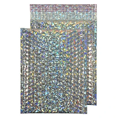 Image of Blake Purely Packaging C5+ 250 x 180 mm Peel &amp; Seal Metallic Padded Bubble Envelopes (MBHRA250) Holographic Pack of 100