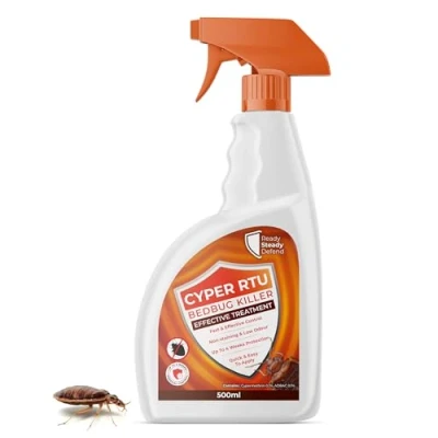 Image of Bed Bug Killer Spray 500ml Cyper RTU Effective and Insect Treatment, Fast Acting Formula for Living Spaces Home Use, Non Staining Long Lasting Eggs &amp; Adult Bugs