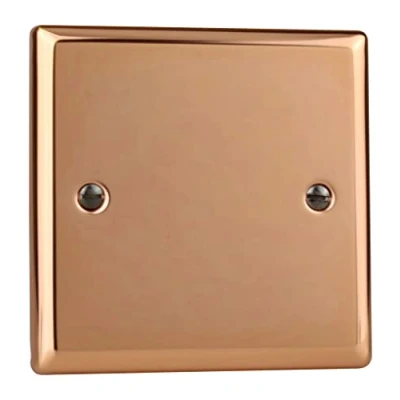 Image of Varilight Urban Single Blank Plate Polished Copper (Standard Plate)