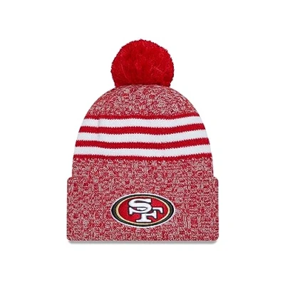 Image of New Era San Francisco 49ers NFL 2023 Sideline Sport Knit OTC Red Beanie