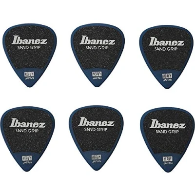 Image of IBANEZ Flat Pick Sand Grip Blue Pack of 6 (PPA14HSG DB)