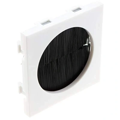Image of kenable Brush Filled Circle Aperture Blank for Wall/Face Plate Cable Tidy Module
