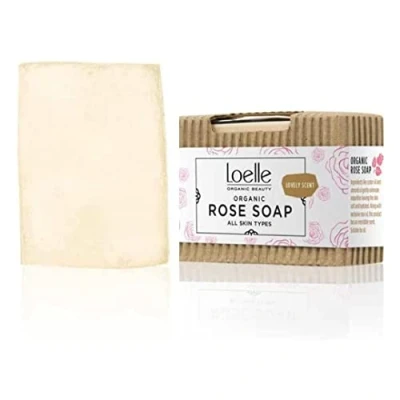 Image of Loelle Handmade Rose Soap with Damask Oil Solid Soaps for Face and Body Made Natural Ingredients Organic Shower Gel Sensitive Skin, in Morocco 75g