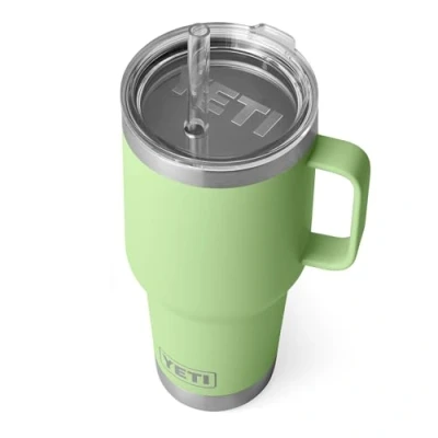 Image of YETI Rambler Straw Mug, Stainless Steel Vacuum Insulated Mug with Stronghold Lid, Key Lime, 35 oz (1035 ml)