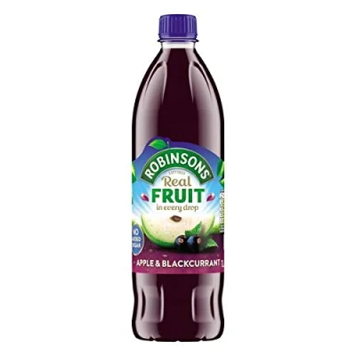 Image of Robinsons No Added Sugar Apple &amp; Blackcurrant Cordial Concentrate Squash 1 Litre Bottles (6 Bottles)