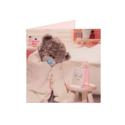 Image of 3D Holographic Get Well Me to You Bear Card