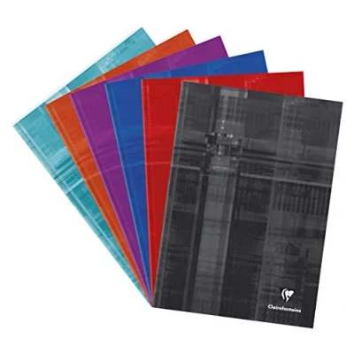 Image of Clairefontaine Ref 9045C Hard Cover Notebooks (96 Sheets) A4 Size, Lined Ruling, 90gsm Brushed Vellum Paper, Laminated Card Random Colour