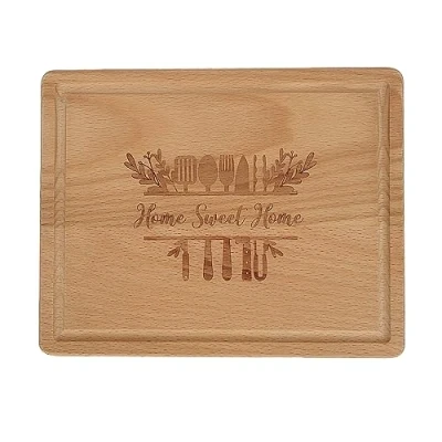 Image of Wooden Natural Organic Serving Tray Bamboo Chopping Cutting Board (1)