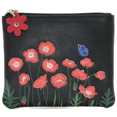Image of Mala Leather Poppy Collection Coin Purse Keyring RFID Blocking 4312_25 Black
