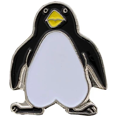 Image of Fat Penguin Enamel Pin Badge Black &amp; White 1.5 x 2cm