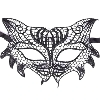 Image of Black Lace Masquerade Halloween Carnival Fancy Dress Party Eye Mask (Choose) (Black Cat)