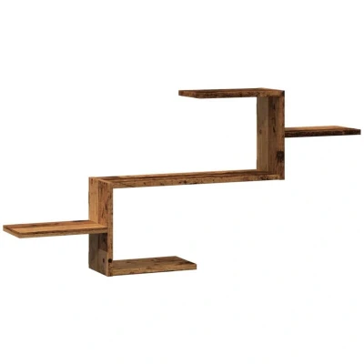 Image of vidaXL Wall Shelf Old Wood 104x15x49 cm Engineered