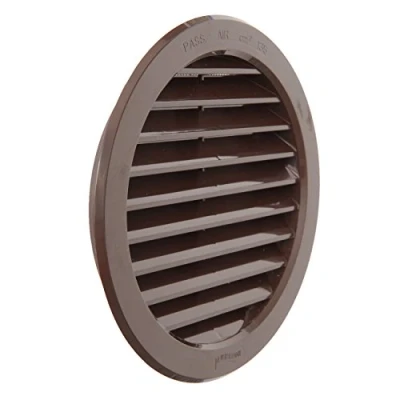 Image of La Ventilazione T16RM Round Plastic Recessed Ventilation Grille, Brown, ø 190 mm