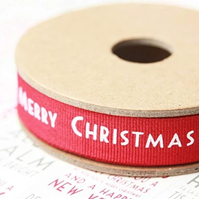 Image of East of India Red Merry Christmas Ribbon 3m Length