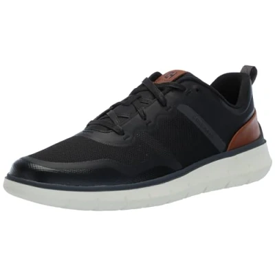 Image of Cole Haan Men&#039;s Generation Zerogrand Txt Sneaker, Black/British Tan/Ivory, 8 UK