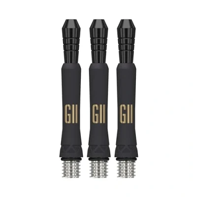 Image of TARGET Darts Phil Taylor Gen 11 Power 9 Five Shafts, Raw Titanium Dart Shafts Pack of 3 G11 Black Shaft Set, Professional Accessories Short Length