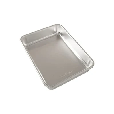 Image of Nordic Ware Naturals 9&quot; x 13&quot; Rectangular Cake Pan, Natural Aluminium Baking Tin with Superior Heat Conductivity, Premium Bakeware Made in the USA, Silver