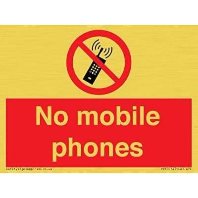 Image of No mobile phones Sign 100x75mm A7L