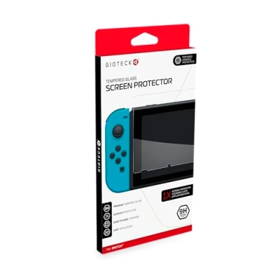 Image of Gioteck 9H Tempered Glass Screen protector for Nintendo Switch Anti Fingerprint Scratch Resistant Easy to Install 99% Transparent